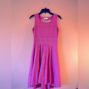 Girls Purple Magenta Lace Dress with Heart Cutout on back
